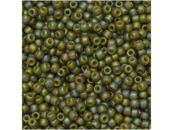 TOHO Glass Seed Bead, Size 11, 2.1mm, Semi Glazed Rainbow - Olive (Tube)