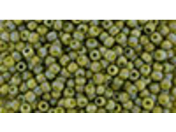 TOHO Glass Seed Bead, Size 11, 2.1mm, Semi Glazed Rainbow - Olive (Tube)
