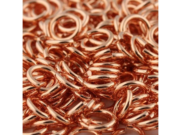 Jump Rings for Chain Maille, Round, 18ga, 6.6mm OD - Raw Copper (ounce)