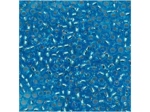 TOHO Glass Seed Bead, Size 11, 2.1mm, Silver-Lined Dk Aqua (Tube)