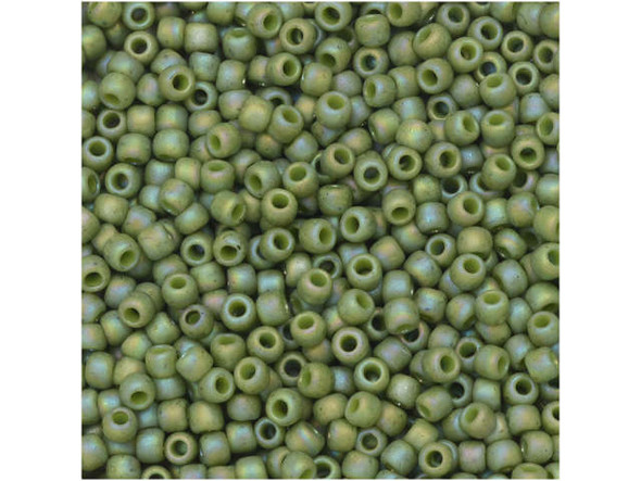 TOHO Glass Seed Bead, Size 11, 2.1mm, Semi Glazed Rainbow - Honeydew (Tube)