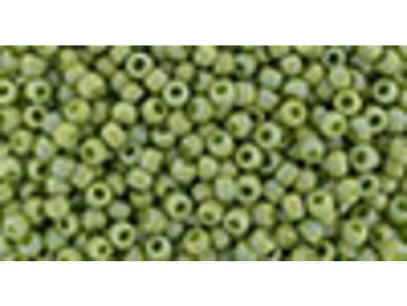 TOHO Glass Seed Bead, Size 11, 2.1mm, Semi Glazed Rainbow - Honeydew (Tube)