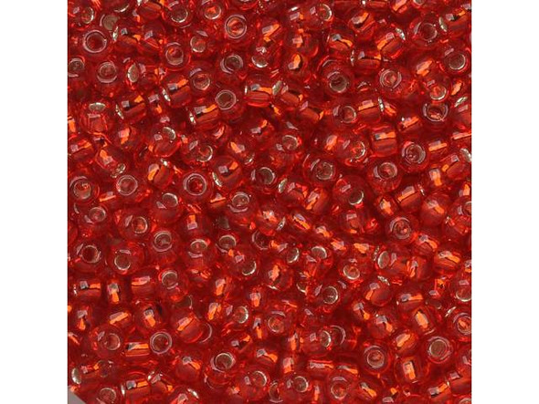 TOHO Glass Seed Bead, Size 11, 2.1mm, Silver-Lined Siam Ruby (Tube)