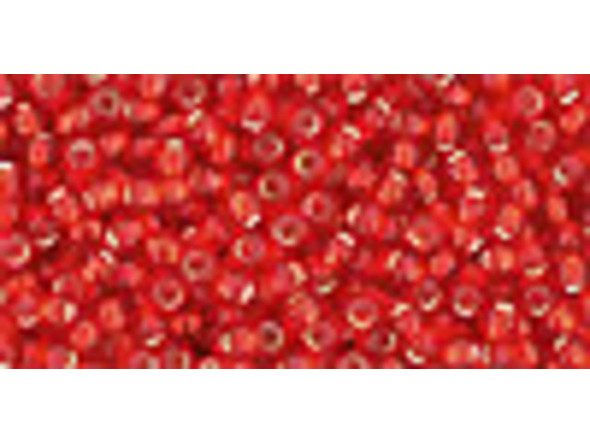 TOHO Glass Seed Bead, Size 11, 2.1mm, Silver-Lined Siam Ruby (Tube)