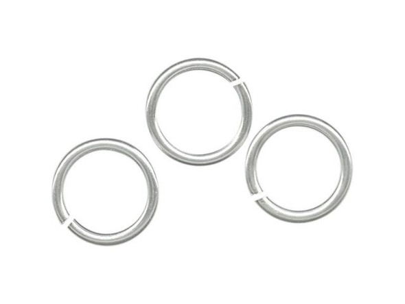 White Plated Jump Ring, Round, 10mm (Pack)