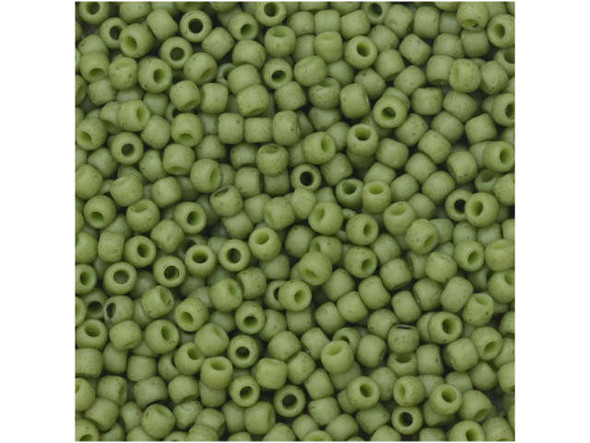 TOHO Glass Seed Bead, Size 11, 2.1mm, Semi Glazed - Honeydew (Tube)