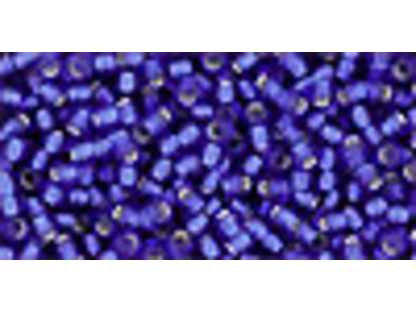 TOHO Glass Seed Bead, Size 11, 2.1mm, Silver-Lined Frosted Dk Sapphire (Tube)