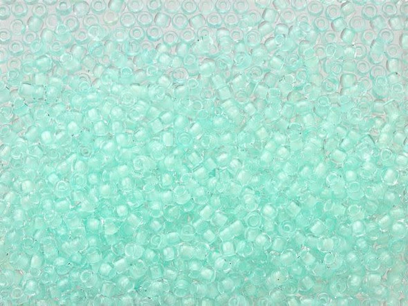 TOHO Glass Seed Bead, Size 11, 2.1mm, Glow In The Dark - Baby Blue/Bright Green (Tube)