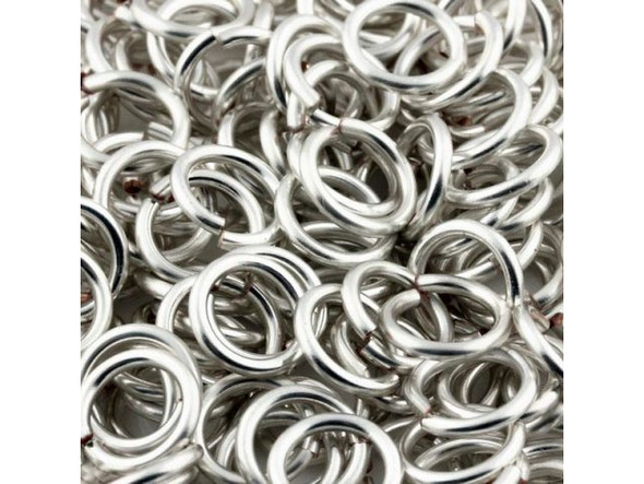 Jump Rings for Chain Maille, Round, Copper, 18ga, 5.6mm OD - Silver Color (ounce)