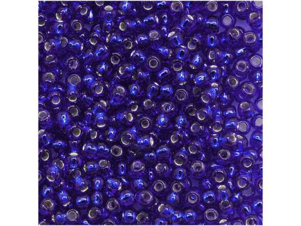 TOHO Glass Seed Bead, Size 11, 2.1mm, Silver-Lined Cobalt (Tube)