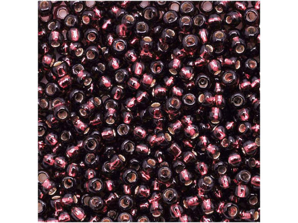 TOHO Glass Seed Bead, Size 11, 2.1mm, Silver-Lined Amethyst (Tube)