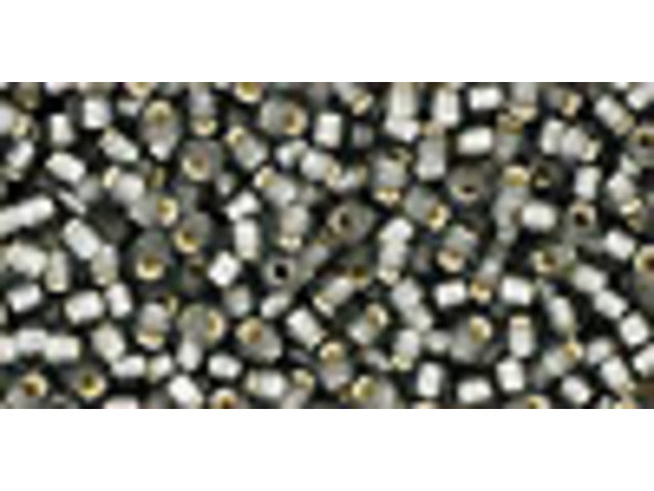 TOHO Glass Seed Bead, Size 11, 2.1mm, Silver-Lined Frosted Gray (Tube)