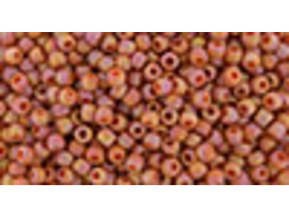 TOHO Glass Seed Bead, Size 11, 2.1mm, Semi Glazed Rainbow - Orange (Tube)