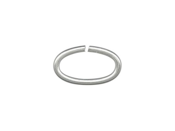 White Plated Jump Ring, Oval, 8.5x12.5mm (Pack)