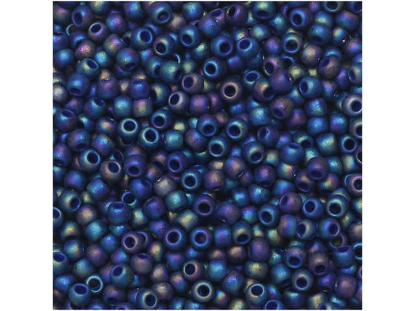 TOHO Glass Seed Bead, Size 11, 2.1mm, Semi Glazed Rainbow - Navy Blue (Tube)