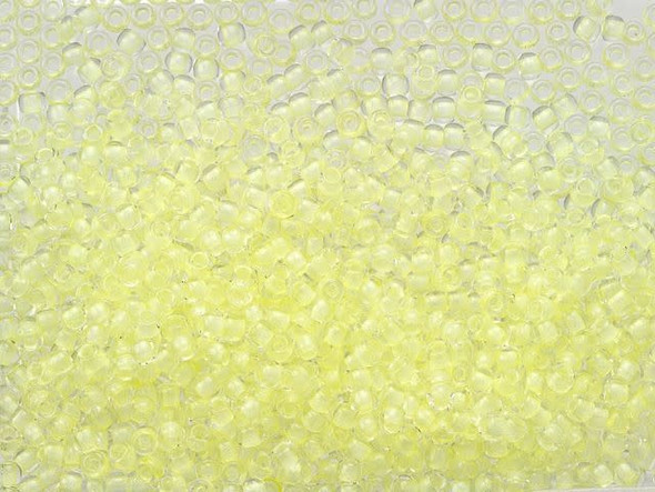 TOHO Glass Seed Bead, Size 11, 2.1mm, Glow In The Dark - Yellow/Bright Green (Tube)