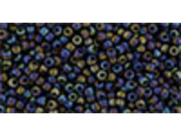TOHO Glass Seed Bead, Size 11, 2.1mm, Semi Glazed Rainbow - Jet (Tube)