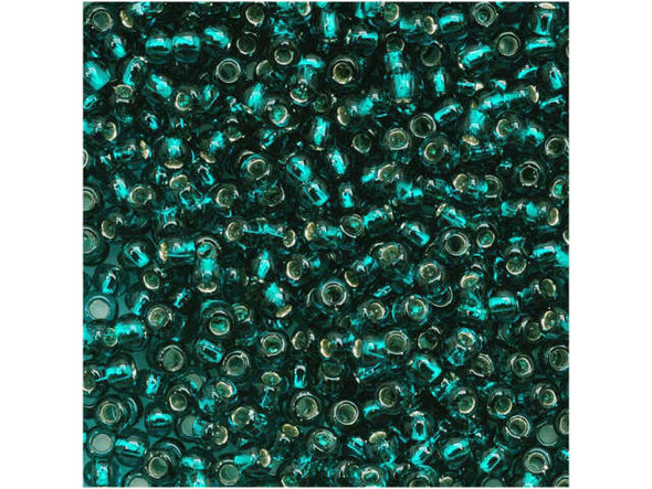 TOHO Glass Seed Bead, Size 11, 2.1mm, Silver-Lined Teal (Tube)