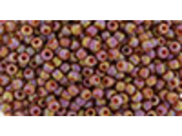 TOHO Glass Seed Bead, Size 11, 2.1mm, Semi Glazed Rainbow - Burnt Orange (Tube)