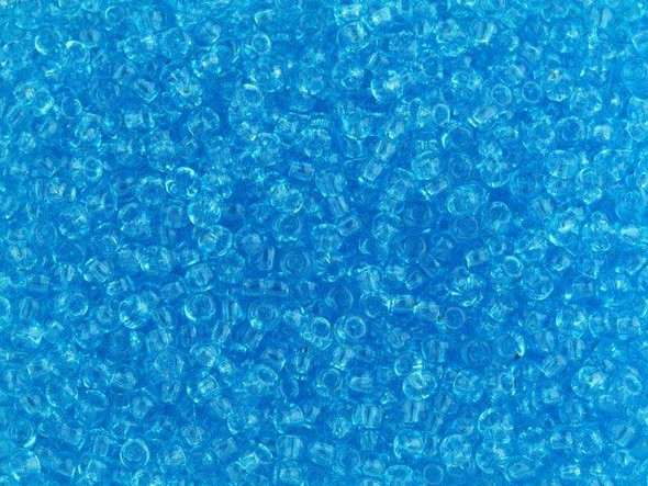 TOHO Glass Seed Bead, Size 11, 2.1mm, Transparent Aquamarine (Tube)