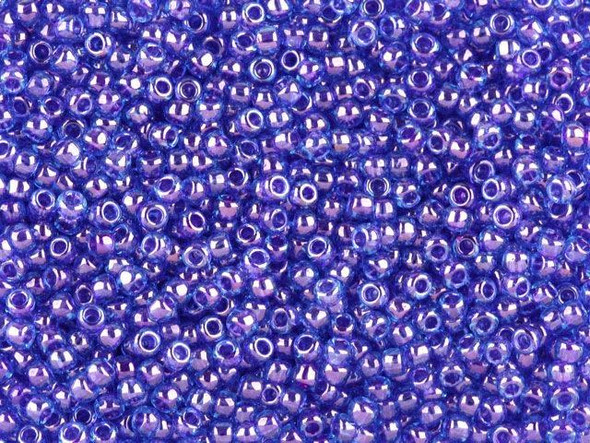 TOHO Glass Seed Bead, Size 11, 2.1mm, Inside-Color Dk Aqua/Violet-Lined (Tube)