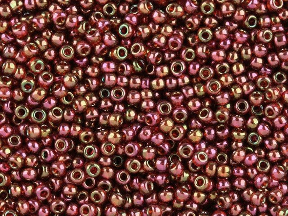 TOHO Glass Seed Bead, Size 11, 2.1mm, Gold-Lustered Wild Berry (Tube)
