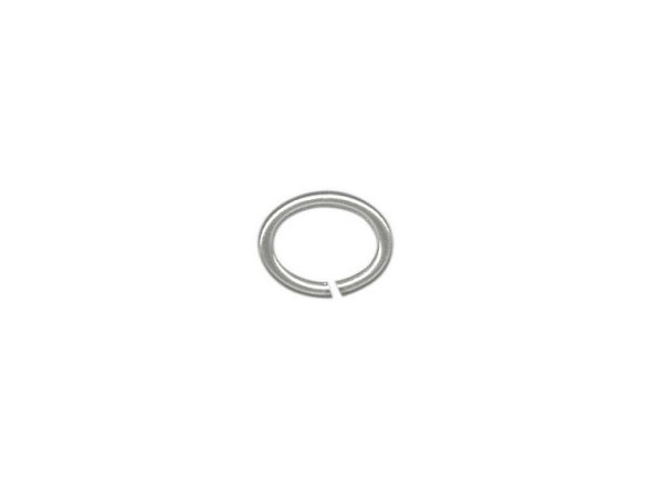 White Plated Jump Ring, Oval, 5x7mm (ounce)