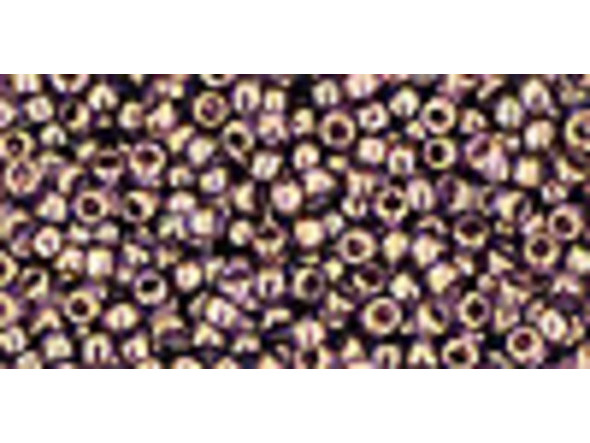 TOHO Glass Seed Bead, Size 11, 2.1mm, Gold-Lustered Lt Tanzanite (Tube)