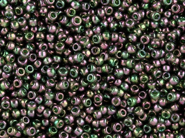 TOHO Glass Seed Bead, Size 11, 2.1mm, Gold-Lustered Olivine (Tube)