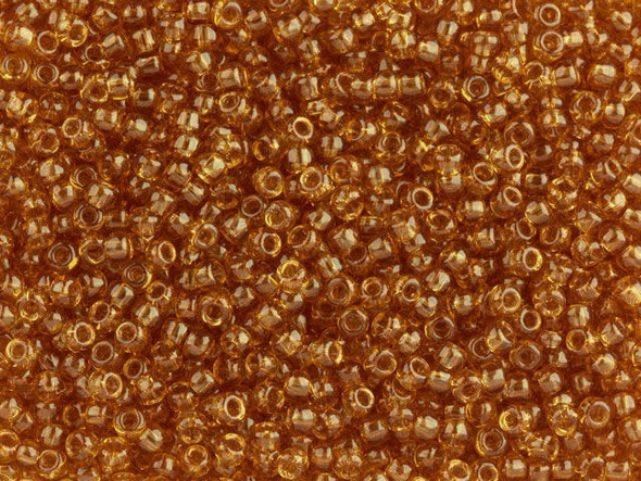 TOHO Glass Seed Bead, Size 11, 2.1mm, Transparent Topaz (Tube)