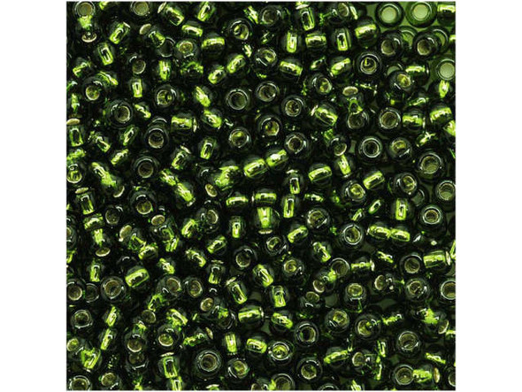 TOHO Glass Seed Bead, Size 11, 2.1mm, Silver-Lined Olivine (Tube)