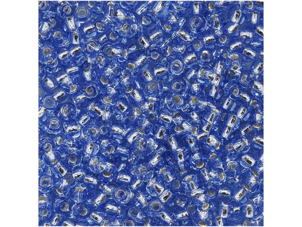 TOHO Glass Seed Bead, Size 11, 2.1mm, Silver-Lined Lt Sapphire (Tube)
