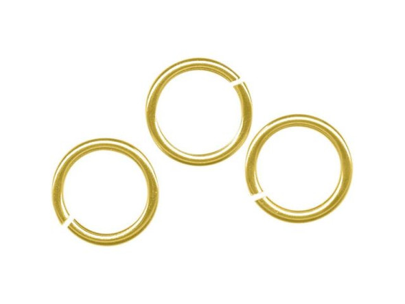 Yellow Plated Jump Ring, Round, 10mm (ounce)