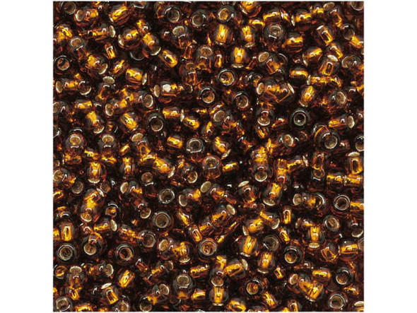 TOHO Glass Seed Bead, Size 11, 2.1mm, Silver-Lined Smoky Topaz (Tube)