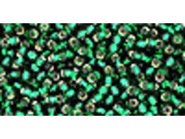 TOHO Glass Seed Bead, Size 11, 2.1mm, Silver-Lined Green Emerald (Tube)