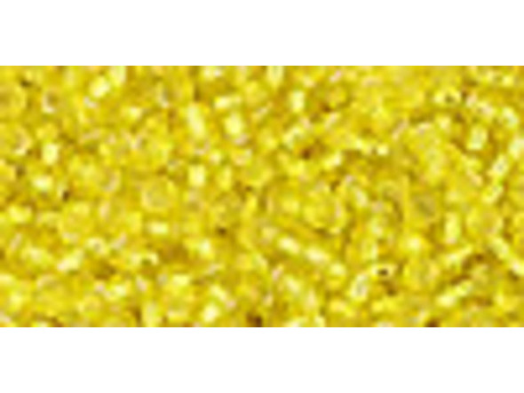 TOHO Glass Seed Bead, Size 11, 2.1mm, Silver-Lined Lemon (Tube)