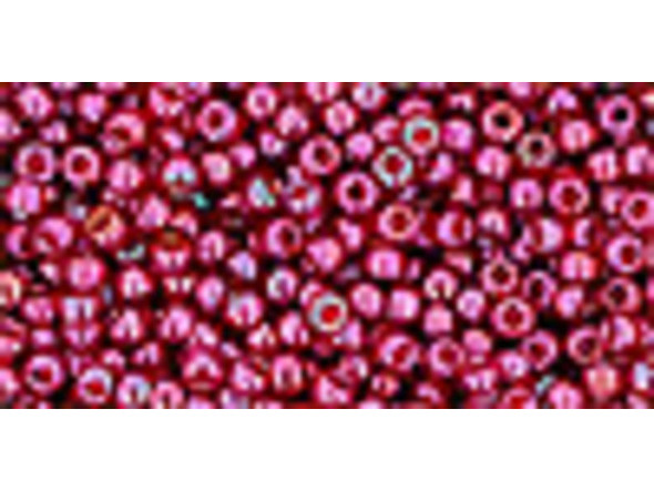TOHO Glass Seed Bead, Size 11, 2.1mm, Gold-Lustered Raspberry (Tube)