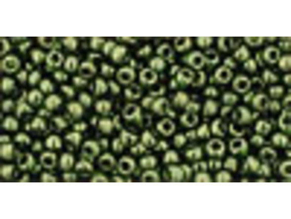 TOHO Glass Seed Bead, Size 11, 2.1mm, Gold-Lustered Fern (Tube)