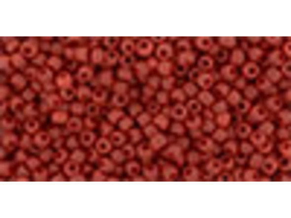 TOHO Glass Seed Bead, Size 11, 2.1mm, Opaque-Frosted Pepper Red (Tube)
