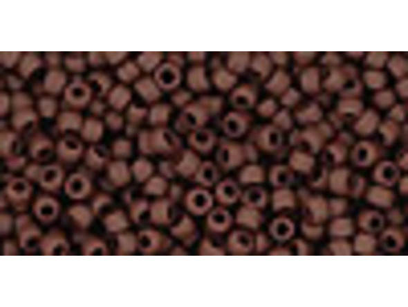 TOHO Glass Seed Bead, Size 11, 2.1mm, Opaque-Frosted Oxblood (Tube)