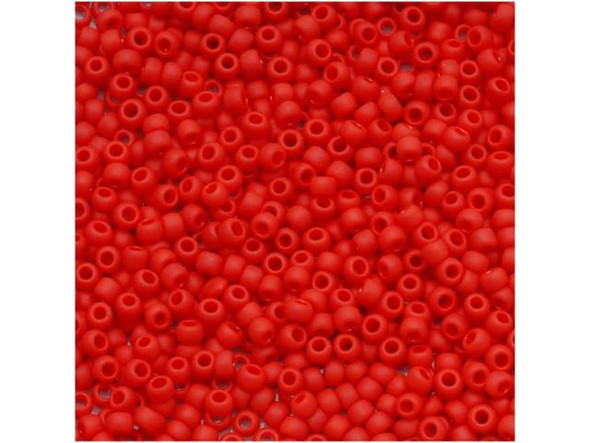 TOHO Glass Seed Bead, Size 11, 2.1mm, Opaque-Frosted Cherry (Tube)