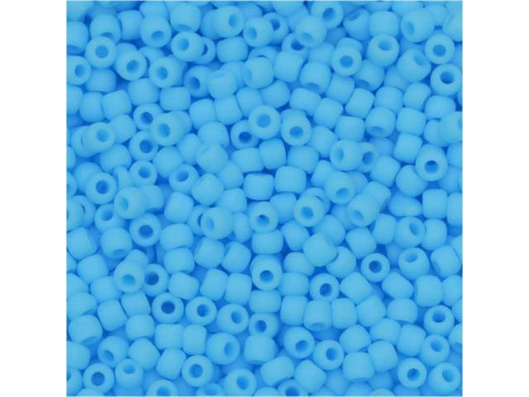 TOHO Glass Seed Bead, Size 11, 2.1mm, Opaque-Frosted Blue Turquoise (Tube)