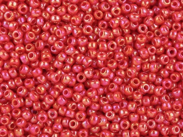 TOHO Glass Seed Bead, Size 11, 2.1mm, Opaque-Rainbow Cherry (Tube)