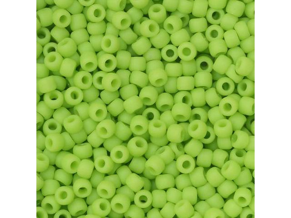 TOHO Glass Seed Bead, Size 11, 2.1mm, Opaque-Frosted Sour Apple (Tube)