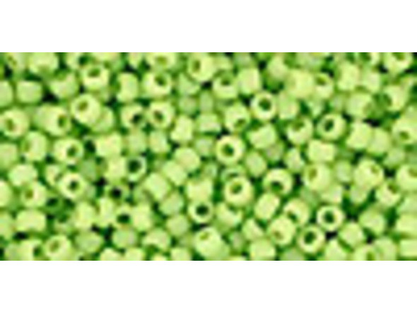 TOHO Glass Seed Bead, Size 11, 2.1mm, Opaque-Frosted Sour Apple (Tube)