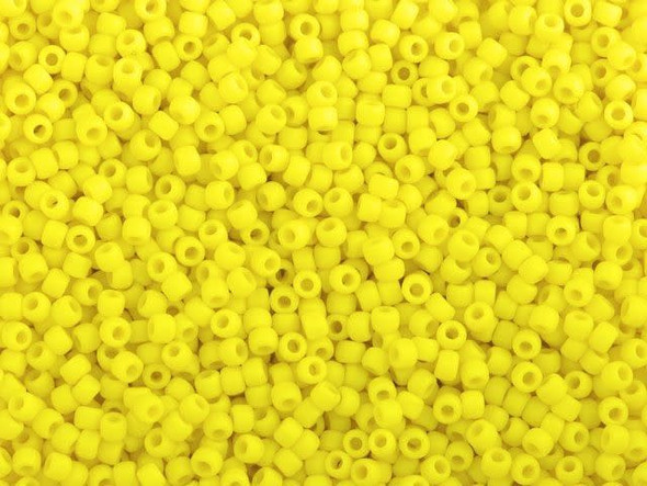 TOHO Glass Seed Bead, Size 11, 2.1mm, Opaque-Frosted Dandelion (Tube)
