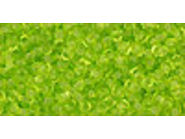 TOHO Glass Seed Bead, Size 11, 2.1mm, Transparent Lime Green (Tube)