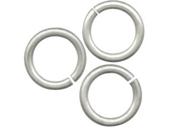 White Plated Jump Ring, Round, 13.5mm (ounce)