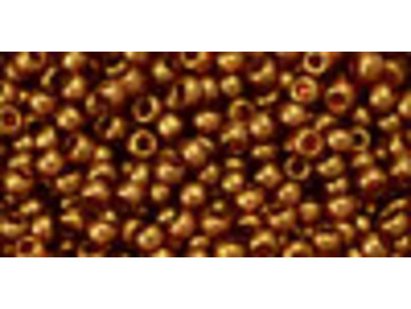 TOHO Glass Seed Bead, Size 11, 2.1mm, Gold-Lustered Transparent Pink (Tube)