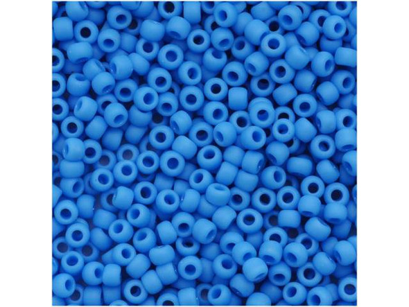 TOHO Glass Seed Bead, Size 11, 2.1mm, Opaque-Frosted Cornflower (Tube)